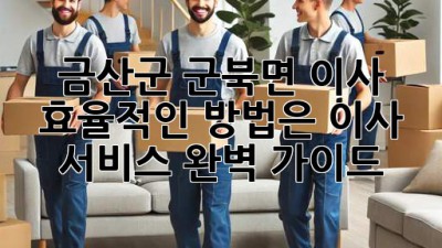 금산군 군북면 이사, 효율적인 방법은? 이사 서비스 완벽 가이드!